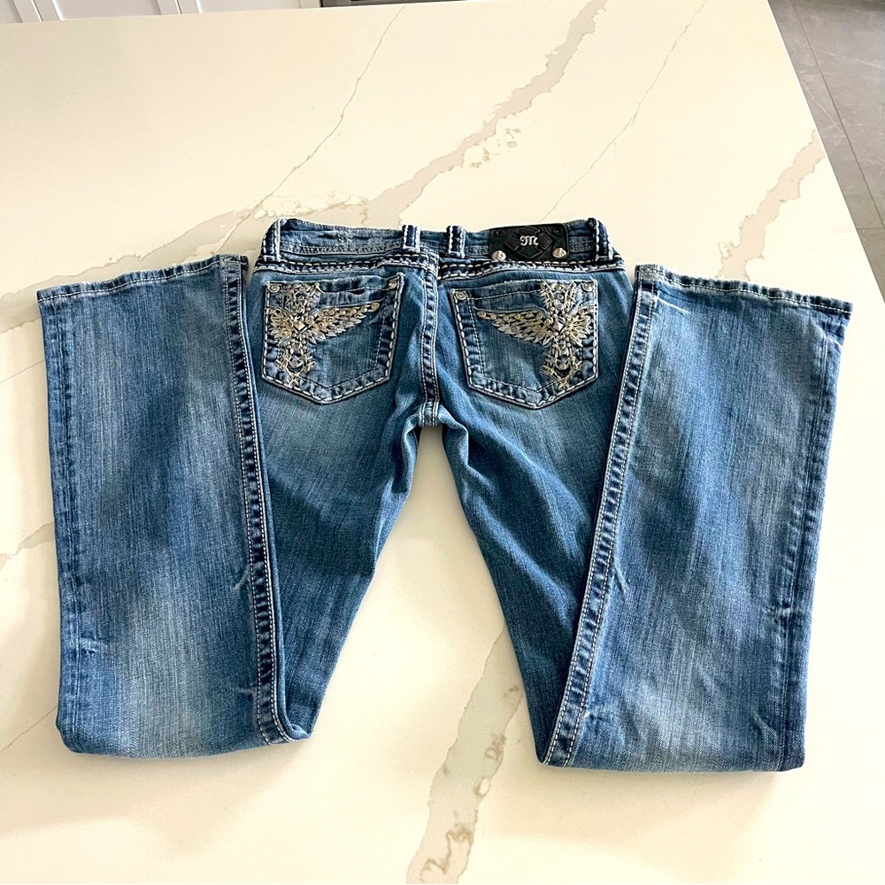 Miss Me Cross Jeans with Angel wings size 27